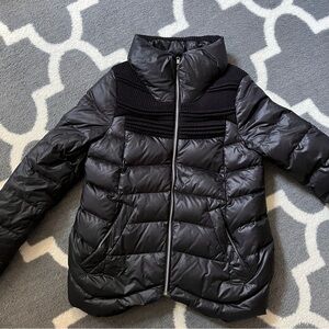 JNBY PUFFER jacket with cool sweater yoke detail girls size large/womens XS EUC